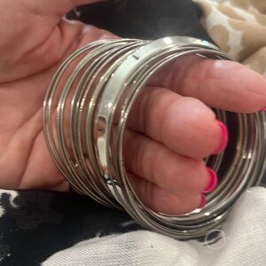 Silver tone bangles
